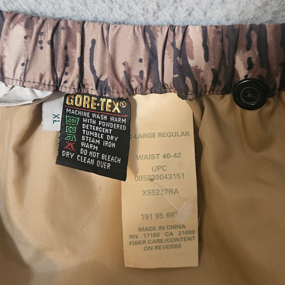 Vintage 10X Gore Tex‎ Pants Mens Size XL (40-42) Realtree Camo Hunting Rainwear - Picture 3 of 9